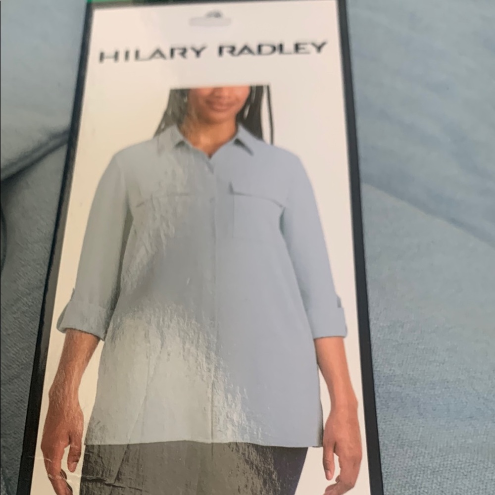 BNWT Hilary Radley Light Blue Blouse
